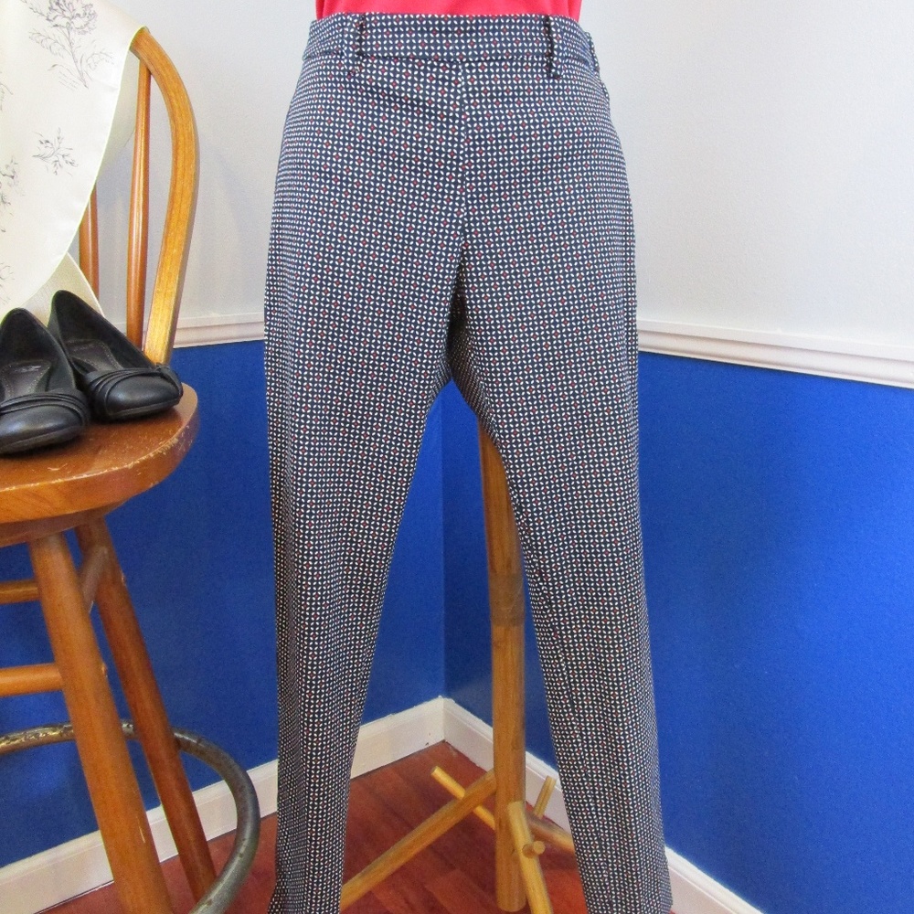 H&M Slim Fit Navy Print Ankle Pants